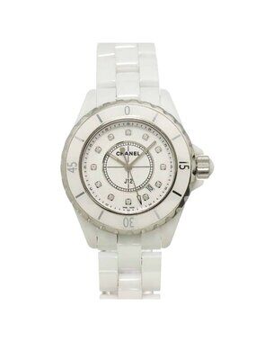 Chanel 33 Watch Diamond Date White Ceramic Quartz
